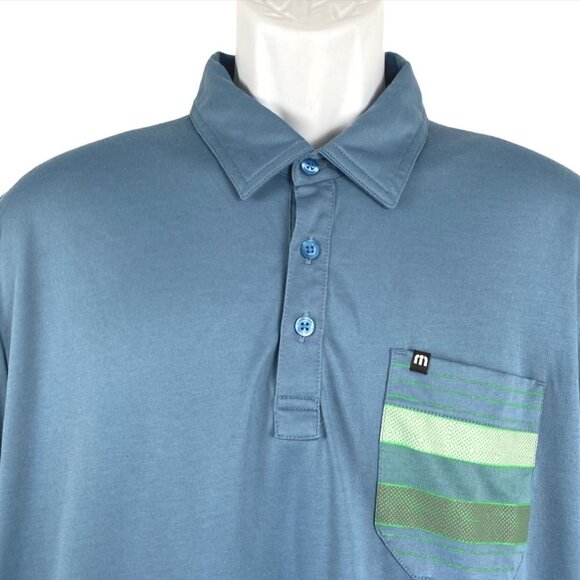 Travis Mathew Golf‎ Polo Shirt Short Sleeve Blue Pi - Picture 3 of 6